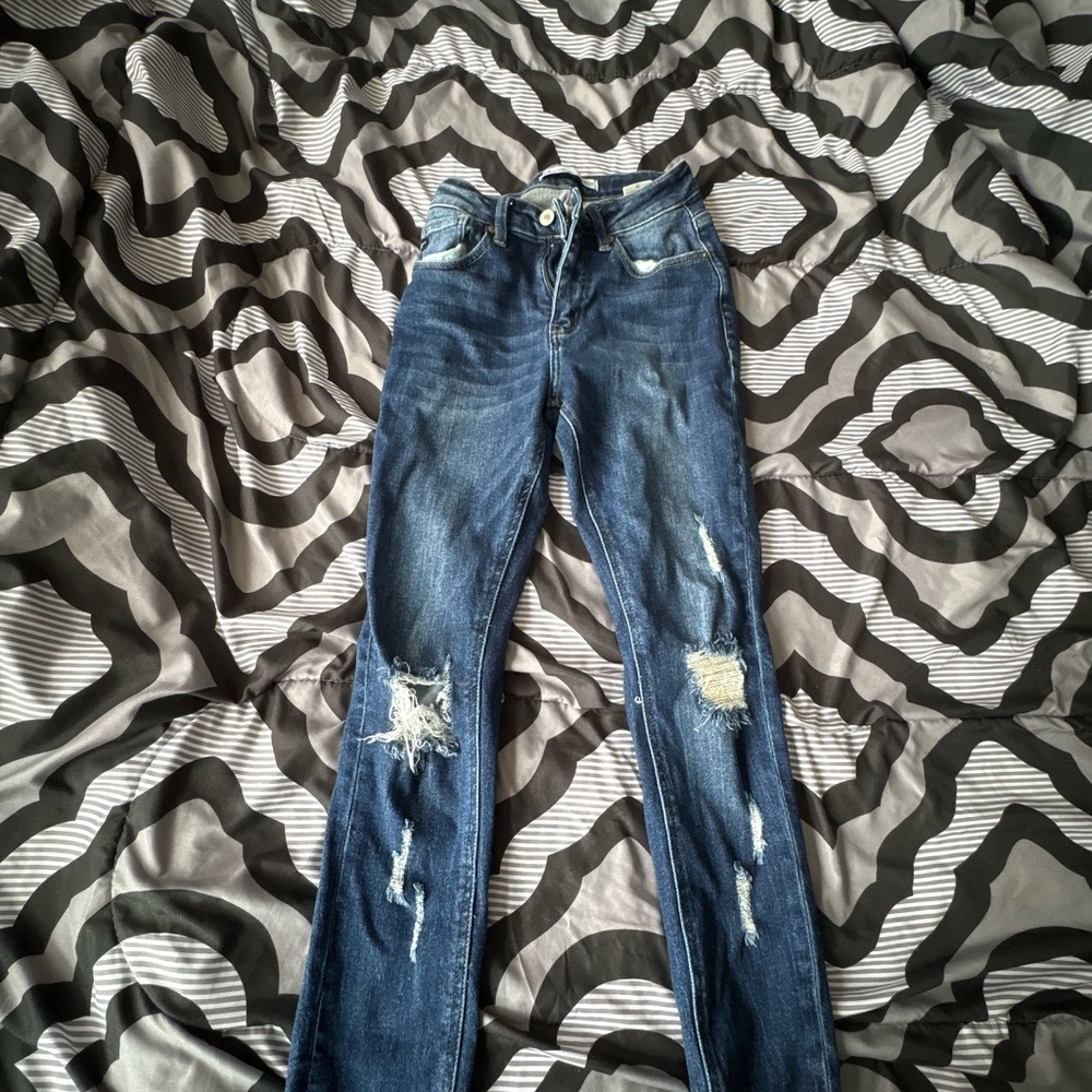 KanCan Dark Blue Distressed Skinny Jeans
